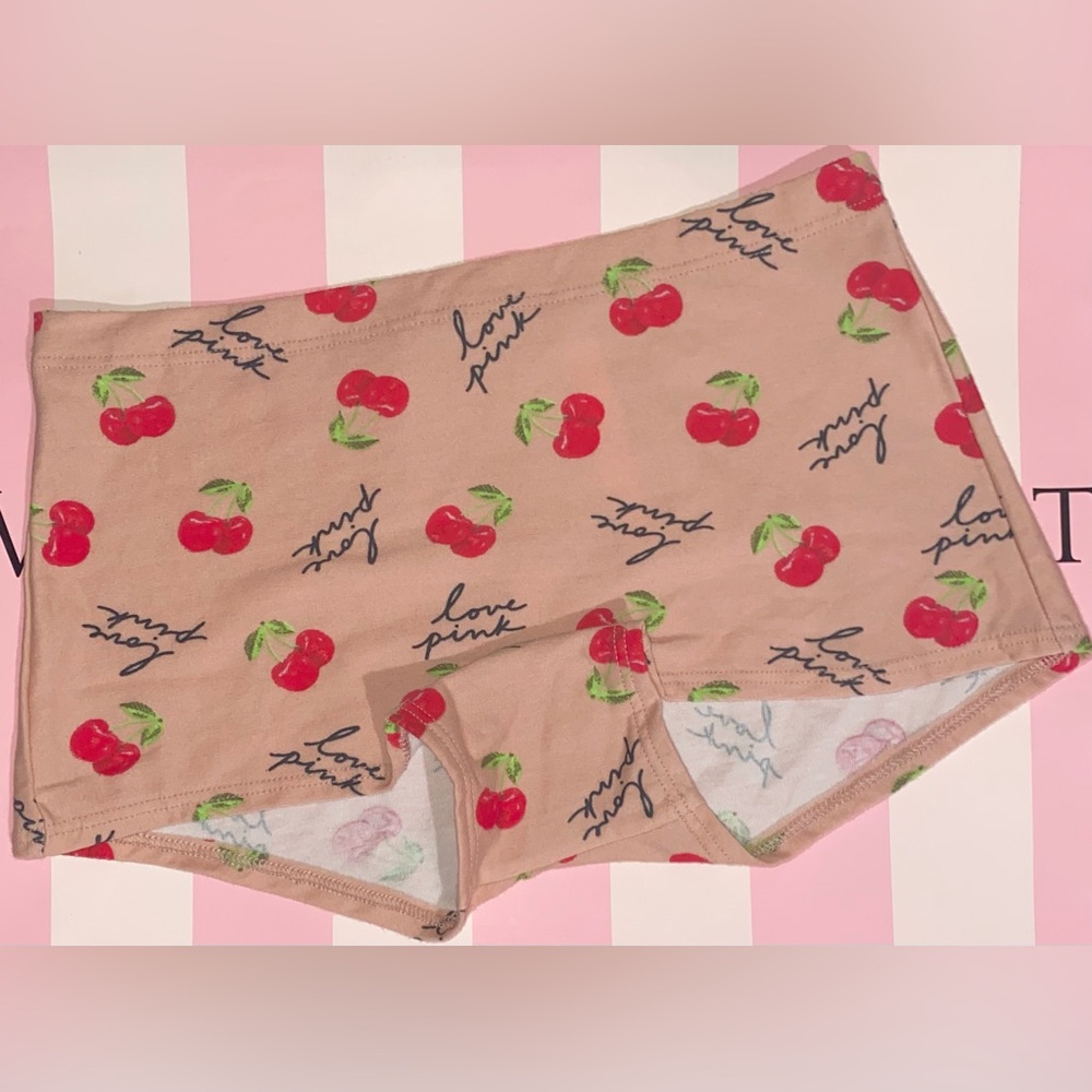 Victoria’s Secret Pink boyshort panties PINK panties PINK cotton shortie cherry